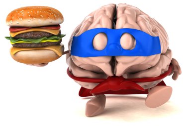 Hamburger - 3d çizim ile eğlenceli çizgi film karakteri