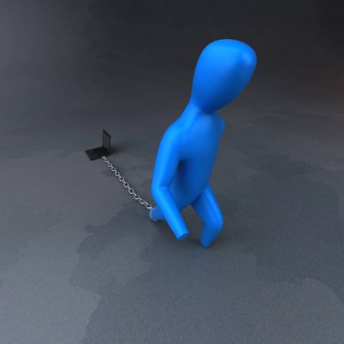 Yük sembolü ile laptop - 3d çizim