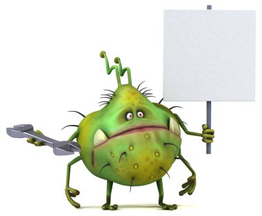 Araçla eğlence mikrobu - 3B İllüstrasyon