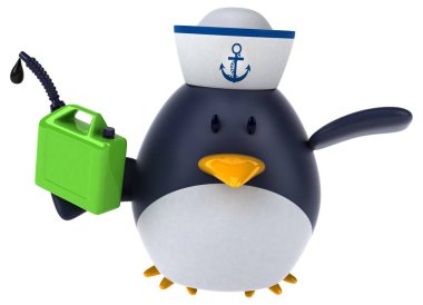 eğlenceli çizgi film karakteri ile petrol - 3d çizim