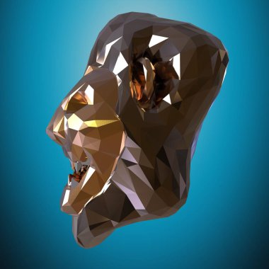 Aslan figürü - 3d İllüstrasyon