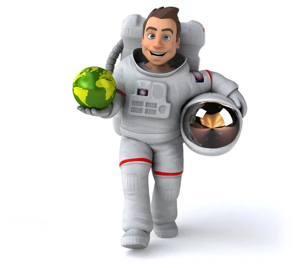 Lustige Cartoon Figur Mit Planet Illustration — Stockfoto