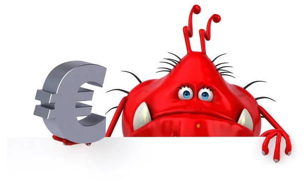 Germe Divertido Com Euro Ilustração — Fotografia de Stock