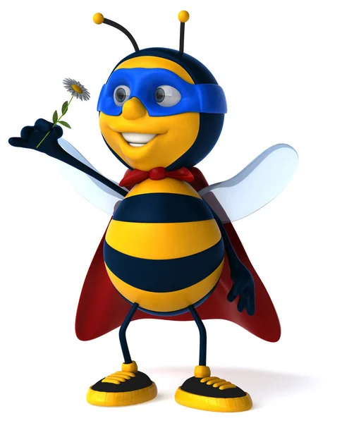 有趣的卡通人物蜜蜂 3D插图 — 图库照片