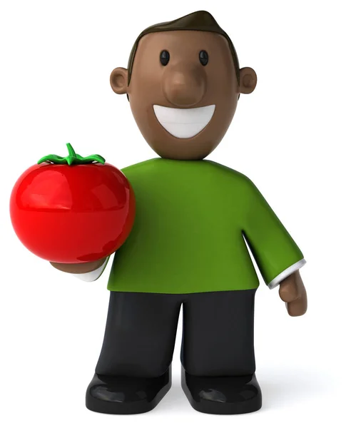 Personagem Desenho Animado Divertido Com Tomate Ilustração — Fotografia de Stock