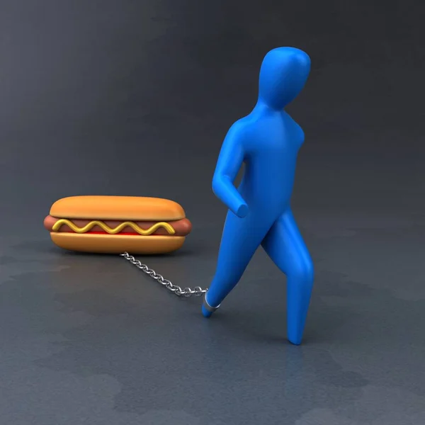 Symbole Fardeau Avec Hotdog Illustration — Photo