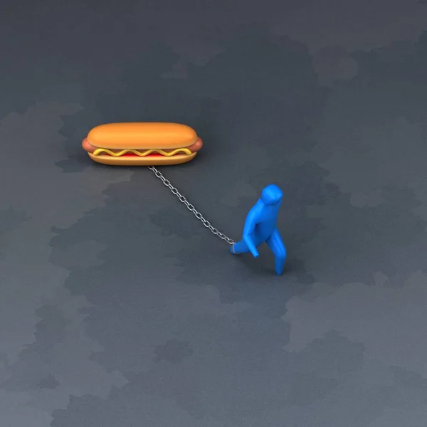 Last Symbool Met Hotdog Illustratie — Stockfoto
