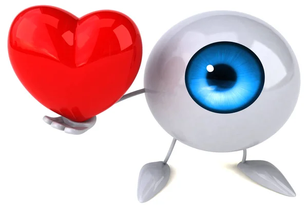 Fun Cartoon Character Heart Illustration — Stock Photo, Image