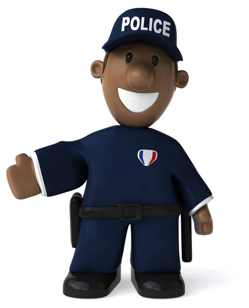 有趣的卡通人物警察 3D插图 — 图库照片