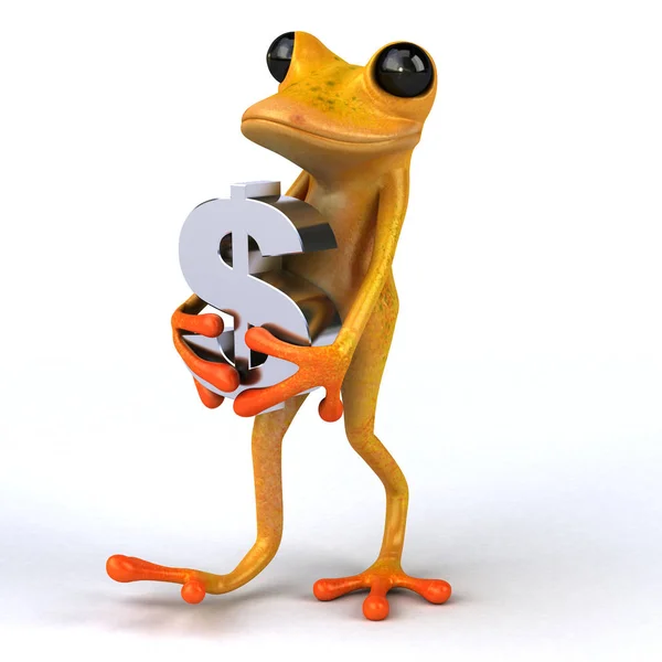 Lustiger Frosch Mit Dollar Illustration — Stockfoto