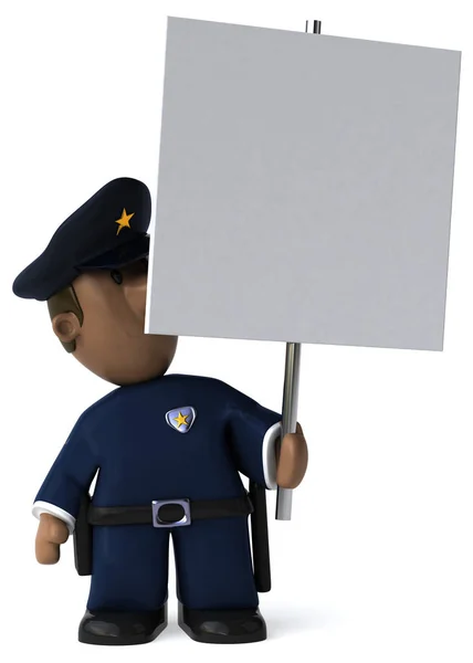 Divertido Policía Personaje Dibujos Animados Ilustración — Foto de Stock