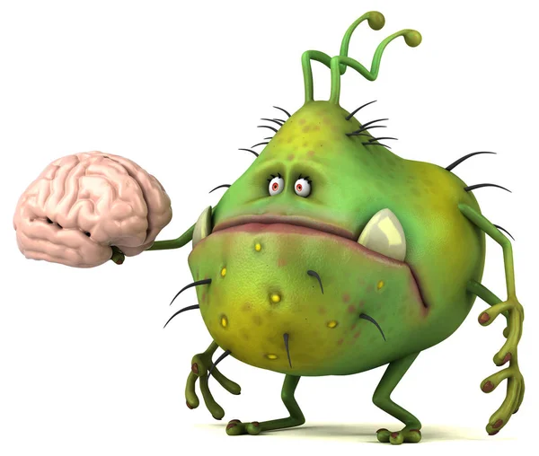 Fun Germ Brain Illustration — Stock Photo, Image