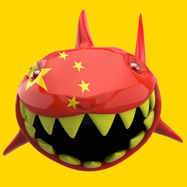 Çin köpekbalığı kavramı-3D Illustration