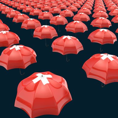 Şemsiye kavramı-3D Illustration