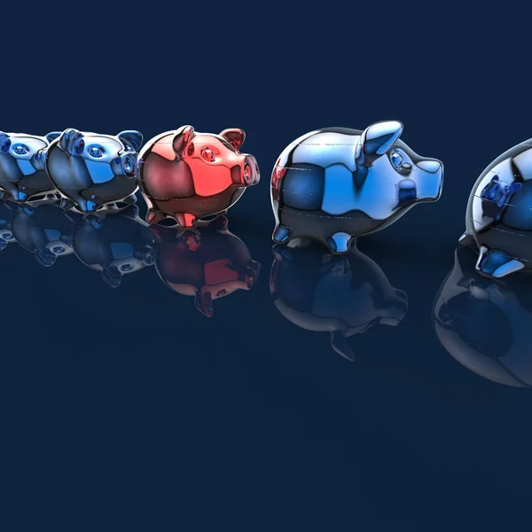 Piggy banks - 3D Illustration