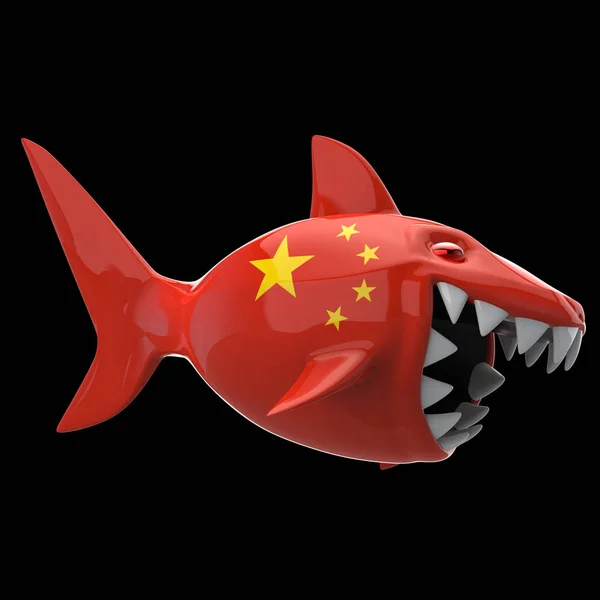 Chinese Shark Concept Illustration — Stock Photo, Image