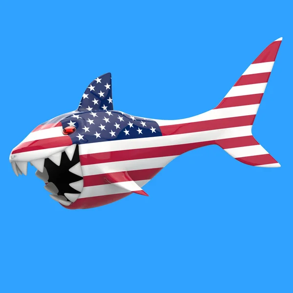 Usa Shark Concept Illustration — Stock Photo, Image