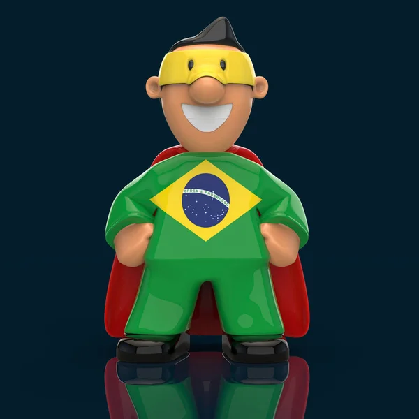 Brasilianska Superhjältekonceptet Illustration — Stockfoto