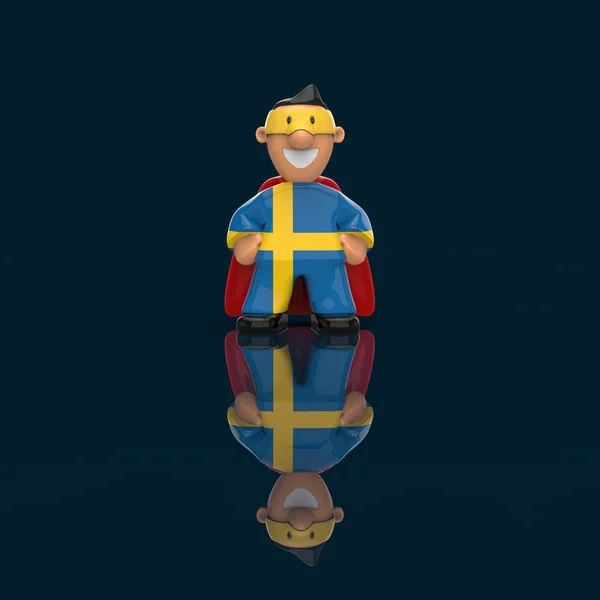 Suecia Concepto Superhéroe Ilustración —  Fotos de Stock