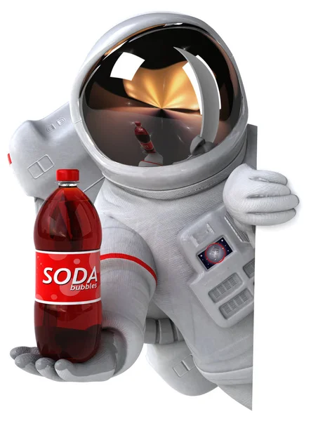 Fun Cartoon Character Soda Illustration — Stock Photo, Image