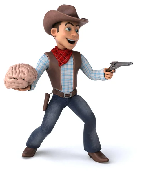 Fun Cartoon Character Brain Illustration — Stock Photo, Image