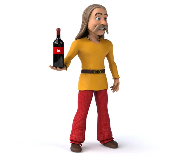 Zabawny Kreskówek Wino Ilustracja — Zdjęcie stockowe