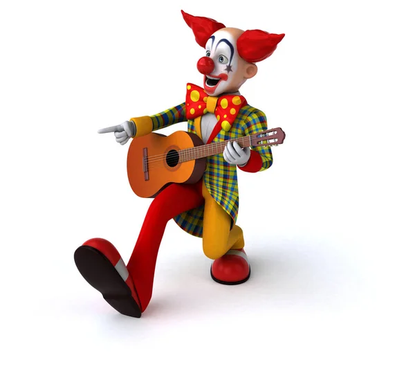 ギターで面白い漫画のキャラクター 3Dイラスト — ストック写真
