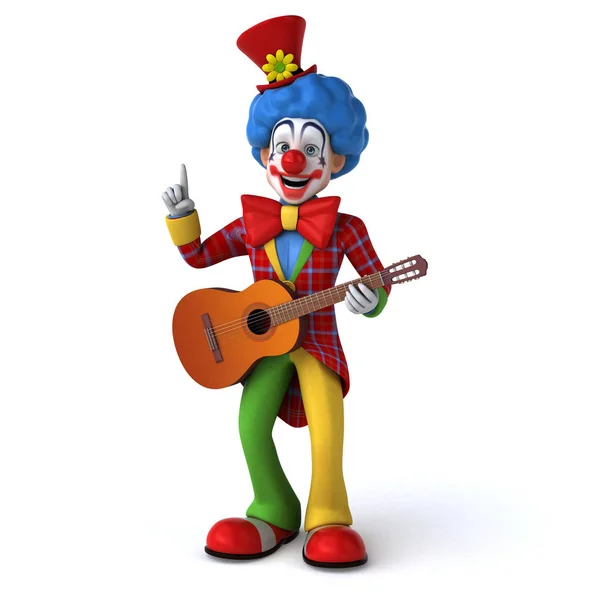 Lustige Cartoon Figur Mit Gitarre Illustration — Stockfoto