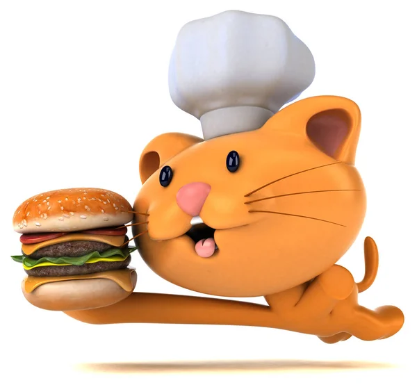 Fun Cartoon Character Hamburger Illustration — Stock Photo, Image