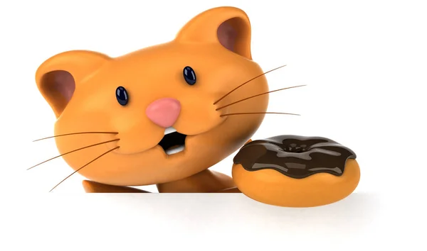 Leuk Personage Met Donut Illustratie — Stockfoto