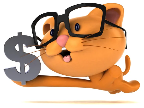 Spaß Cartoon Figur Mit Dollar Illustration — Stockfoto