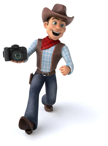 Leuk Personage Met Camera Illustratie — Stockfoto