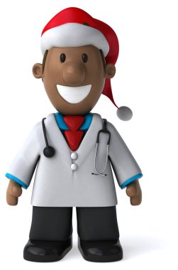 Eğlenceli doktor karakter - 3d çizim