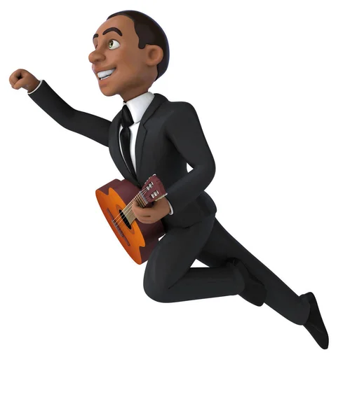 Spaß Cartoon Figur Mit Gitarre Illustration — Stockfoto