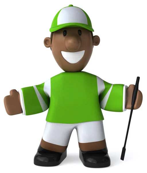 楽しい騎手キャラクター 3Dイラスト — ストック写真
