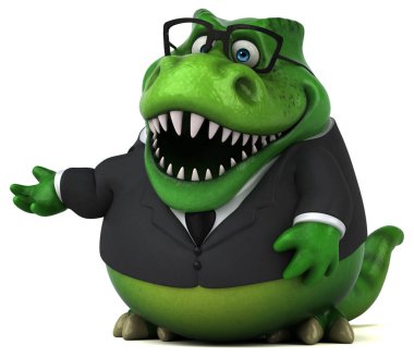 Eğlenceli Trex karakteri - 3B İllüstrasyon