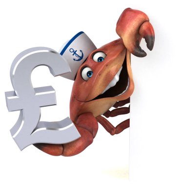 Eğlenceli çizgi film karakteri Lirası - 3d çizim ile