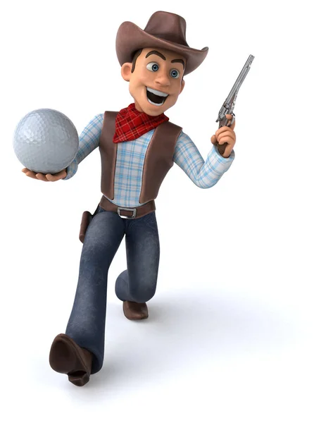 Lustige Cartoon Figur Mit Ball Illustration — Stockfoto