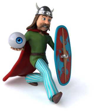 komik çizgi film karakteri ile göz - 3d çizim