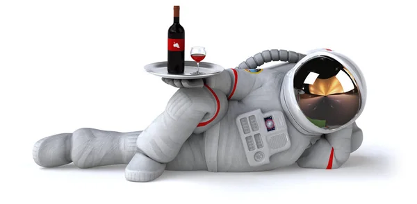 Funny Cartoon Character Wine Illustration — Stock Photo, Image