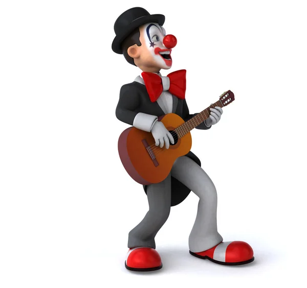 Lustige Cartoon Figur Mit Gitarre Illustration — Stockfoto