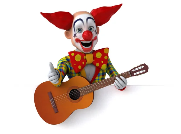 Lustige Cartoon Figur Mit Gitarre Illustration — Stockfoto