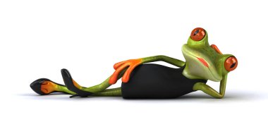 Eğlenceli kurbağa karakter kurbağa - 3d İllüstrasyon  