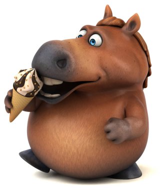 Dondurmalı eğlenceli at - 3D Görüntü