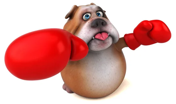 Fun Bulldog Boxing Illustration — Stock Photo, Image
