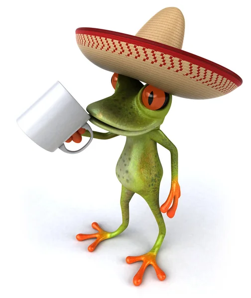 Fun Frog Character Mud Illustration — Stock Photo, Image