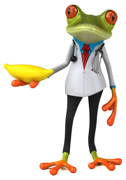 Fun Frog Character Banana Illustration — Stock Photo, Image