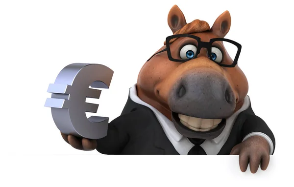 Leuk Personage Met Euro Illustratie — Stockfoto