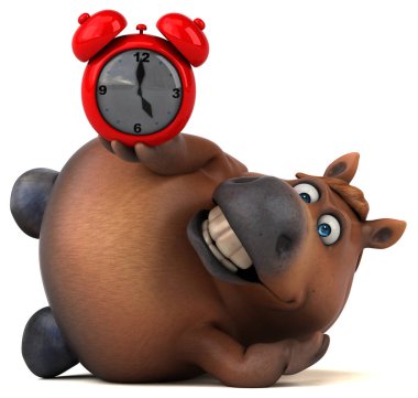 Eğlenceli çizgi film karakteri ile saat - 3d çizim         