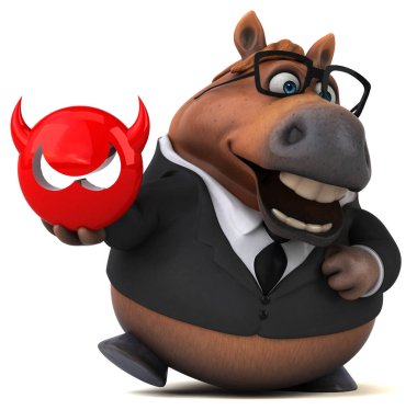 Eğlenceli çizgi film karakteri ile virüs - 3d çizim